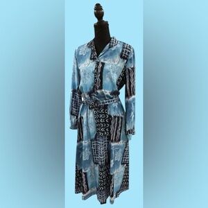 💙VINTAGE THE TOG SHOP! Gorgeous belted patchwork dress! Lightweight! *RARE*